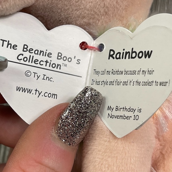 BEANIE BOOS Rainbow Poodle Stuffed Animal - NWT’s - Picture 5 of 10